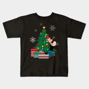 Popeye Around The Christmas Tree Kids T-Shirt